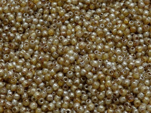 Runde Perlen 2 mm Kristall Senegal Silber Tschechisches Glas  Farbe_Brown