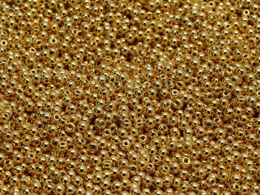 Runde Perlen 2 mm Mit 24 Kt Gold beschichtet Tschechisches Glas  Farbe_Gold