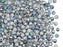 100 St. Fire Polished facettierte Glasperlen Rund 3mm, Kristall, geätzt, Silber glitzernd, Tschechisches Glas