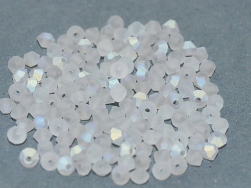 MC (machine cut) Perlen 3 mm Kristall AB Matt
 Tschechisches Glas Farbe_Clear Farbe_ Multicolored