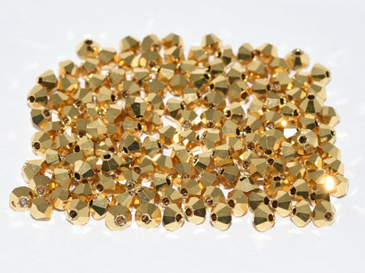 MC (machine cut) Perlen 3 mm Kristall Aurum Voll Tschechisches Glas Farbe_Gold