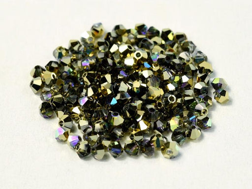 MC (machine cut) Perlen 3 mm Kristall Gold schimmernd Tschechisches Glas Farbe_Gold Farbe_ Multicolored