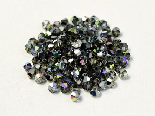 MC (machine cut) Perlen 3 mm Kristall Graphit schimmernd Tschechisches Glas Farbe_Grey Farbe_ Multicolored