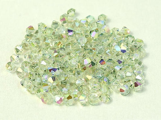 MC (machine cut) Perlen 3 mm Kristall Grün schimmernd Tschechisches Glas Farbe_Green Farbe_ Multicolored