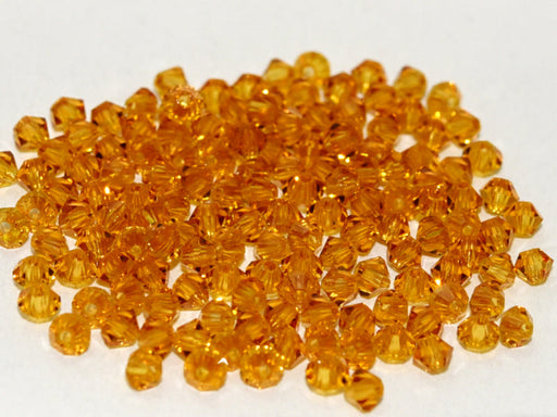 MC (machine cut) Perlen 3 mm Topaz Transparent Tschechisches Glas Farbe_Yellow