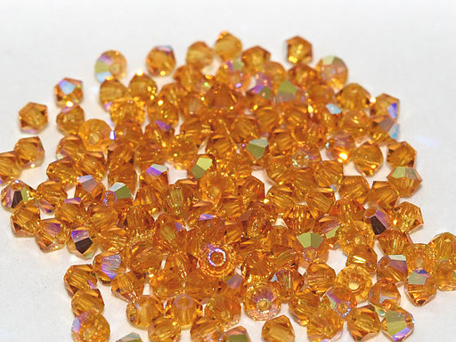 MC (machine cut) Perlen 3 mm Topaz AB Tschechisches Glas Farbe_Yellow Farbe_ Multicolored
