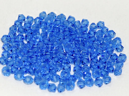 MC (machine cut) Perlen 3 mm Transparent Sapphire Tschechisches Glas Farbe_Blue