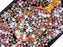 25 g (ca. 620 Stück) Mischung aus Tschechische Facettierten Glasperlen Fire-Polished Rund 3 mm, 5 Farben Magische Symphonie, Tschechisches Glas (Mix of Faceted Fire Polished Beads)