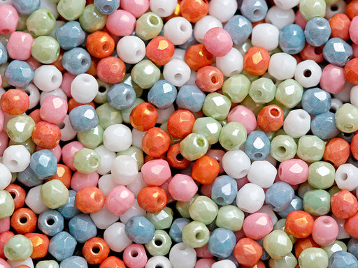 Mischung aus facettierten feuerpolierten Perlen 3 mm 5 сolors Angebot sortiert Tschechisches Glas Farbe_Multicolored