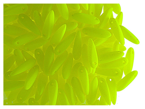 50 St. Dagger Kleine NEON ESTRELA Perlen 3x10mm, Böhmisches Glas, Gelb