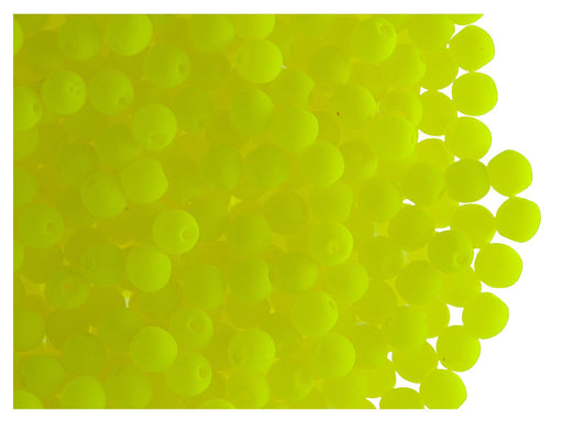 160 St. Rund NEON ESTRELA Perlen 3mm, Böhmisches Glas, Gelb