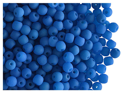 160 St. Rund NEON ESTRELA Perlen 3mm, Böhmisches Glas, Blau