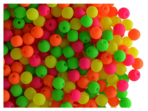 160 St. Rund NEON ESTRELA Perlen 3mm, Böhmisches Glas, Warm Mix