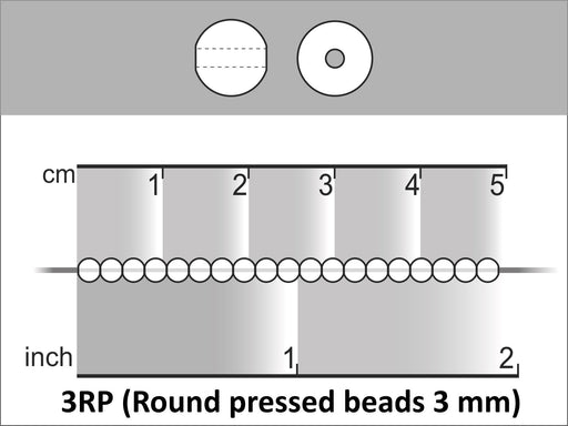 100 St. Runde Gepresste Perlen 3mm, Böhmisches Glas, Red Opal