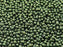 100 St. Runde Gepresste Perlen 3mm, Böhmisches Glas, Jet Grün Luster