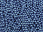 100 St. Runde Gepresste Perlen 3mm, Böhmisches Glas,Alabaster Pastell Kobaltblau