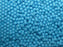 100 St. Runde Gepresste Perlen 3mm, Böhmisches Glas, Undurchsichtiges Türkis Blau