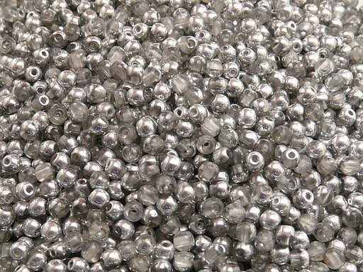 100 St. Runde Gepresste Perlen 3mm, Böhmisches Glas, Kristall Labrador