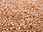 100 St. Gepresste Perlen rund 3mm, Kristall matt Orange schimmernd, Tschechisches Glas