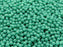 100 St. Runde Gepresste Perlen 3mm, Böhmisches Glas, Türkisgrün (Jade)