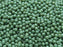 100 St. Runde Gepresste Perlen 3mm, Böhmisches Glas, Kreide Grün Glanz