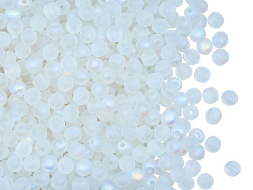 Runde Perlen 3 mm Kristall matt Ab Tschechisches Glas  Farbe_Multicolored