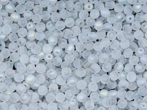 100 pcs Runde Perlen 3 mm, Kristall matt Ab, Tschechisches Glas (Round Beads)