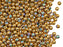 Runde Perlen 3 mm Kristall mit 24 Kt Gold vergoldet AB Tschechisches Glas  Farbe_Gold Farbe_ Multicolored