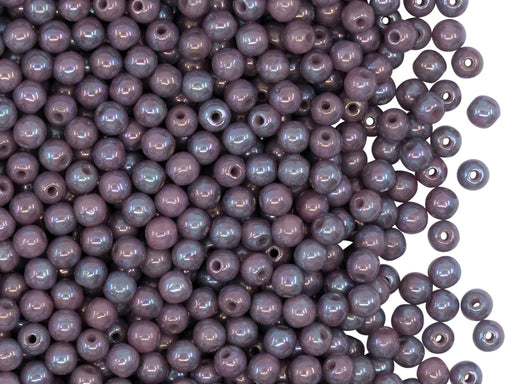 100 pcs Runde Perlen 3 mm, Opak Rosa Nebel, Tschechisches Glas (Round Beads)
