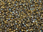 100 St. Fire Polished facettierte Glasperlen rund 3mm, Kristall, matt gold schimmernd, Tschechisches Glas