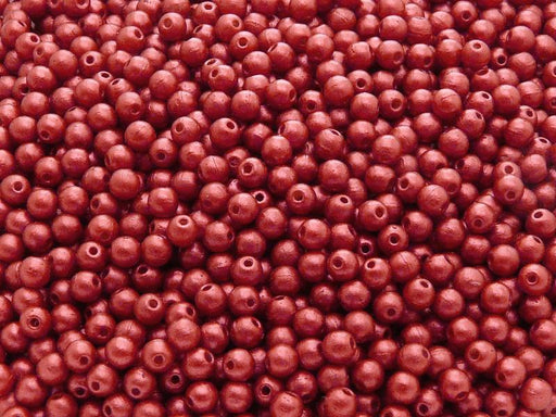 100 St. Runde Gepresste Perlen 3mm, Böhmisches Glas, Undurchsichtig Lila Nebula