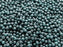 100 St. Runde Gepresste Perlen 3mm, Böhmisches Glas, Undurchsichtig Türkisgrün Nebel