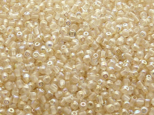 100 St. Gepresste Perlen rund 3mm, Kristall Gelb Enb, Tschechisches Glas