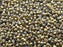 100 St. Gepresste Perlen rund 3mm, Kristall Gold schimmernd, Tschechisches Glas