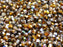 100 St. Fire Polished facettierte Perlen rund 4mm, Magic Orange-Grau, Tschechisches Glas