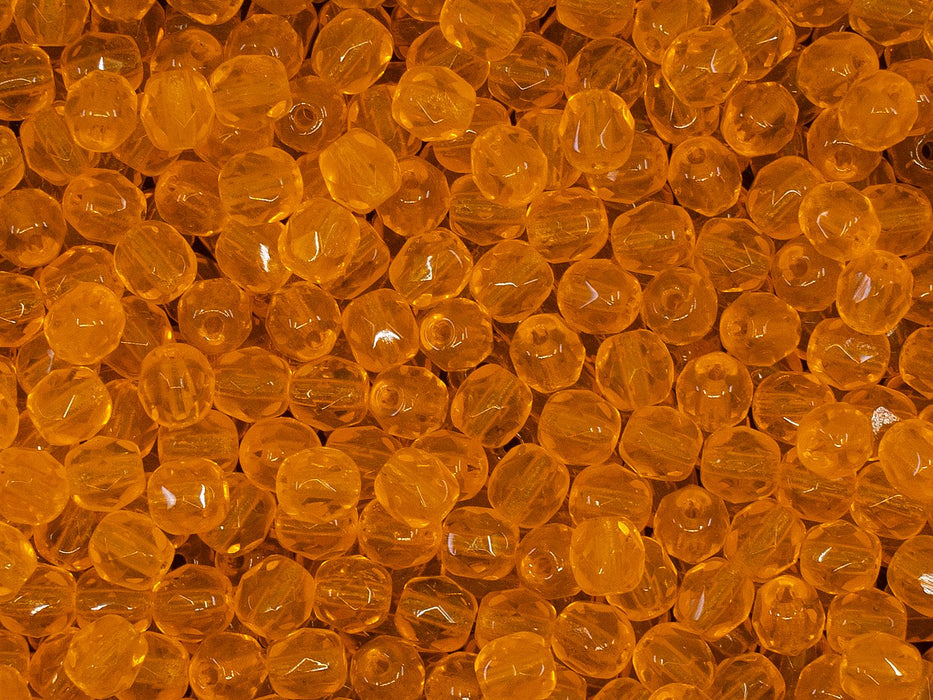100 pcs Fire Polished facettierte Glasperlen rund 4 mm, Hyazinthe Transparent , Tschechisches Glas (Rocailles Seed Beads)