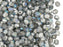 100 St. Fire Polished facettierte Glasperlen Rund 4mm, Kristall, geätzt, silber schimmernd, Tschechisches Glas