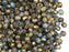 100 St. Fire Polished facettierte Glasperlen Rund 3mm, Kristall, geätzt, gold schimmernd, Tschechisches Glas