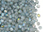 100 St. Fire Polished facettierte Glasperlen 4mm, Kristall, geätzt blau schimmernd, Tschechisches Glas