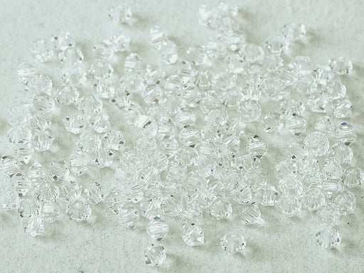 144 pcs MC (machine cut) Perlen 4 mm Kristallklar Tschechisches Glas Farbe_Clear