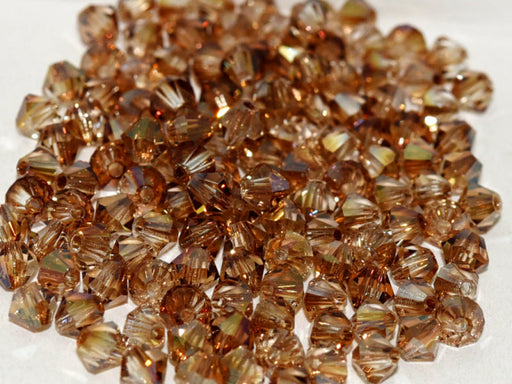 144 pcs MC (machine cut) Perlen 4 mm Kristall Celsian Tschechisches Glas Farbe_Orange Farbe_ Multicolored