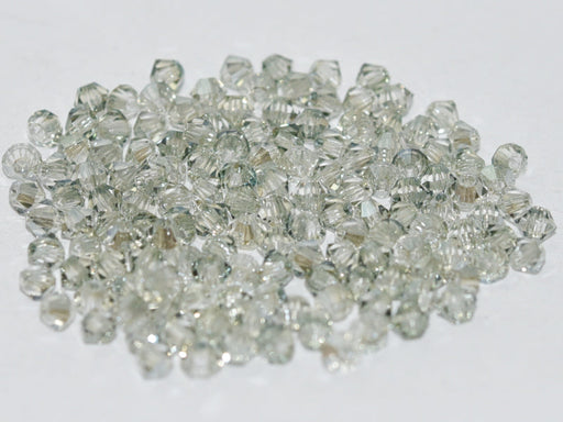 144 pcs MC (machine cut) Perlen 4 mm Kristall Viridian Tschechisches Glas Farbe_Clear Farbe_ Grey