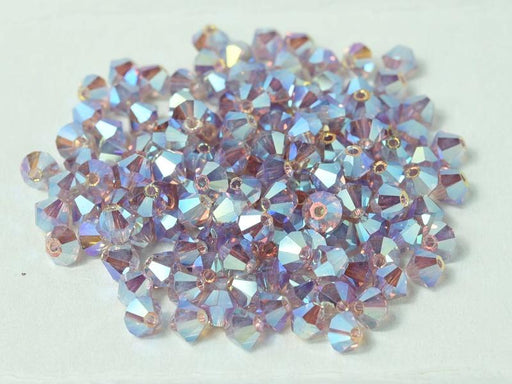 144 pcs MC (machine cut) Perlen 4 mm Hell Amethyst 2xAB Tschechisches Glas Farbe_Purple Farbe_ Multicolored
