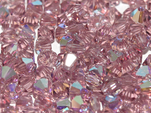144 pcs MC (machine cut) Perlen 4 mm Hell Amethyst AB Tschechisches Glas Farbe_Purple Farbe_ Multicolored