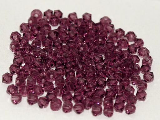 144 pcs MC (machine cut) Perlen 4 mm Transparent Amethyst Tschechisches Glas Farbe_Purple