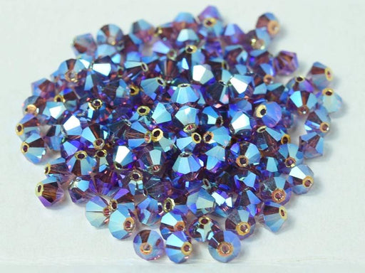 144 pcs MC (machine cut) Perlen 4 mm Amethyst 2xAB Tschechisches Glas Farbe_Purple Farbe_ Multicolored