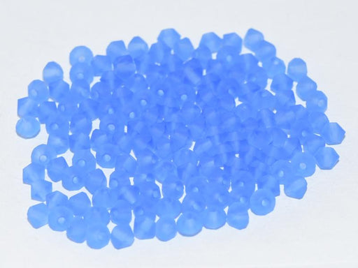 144 pcs MC (machine cut) Perlen 4 mm Saphir matt Tschechisches Glas Farbe_Blue