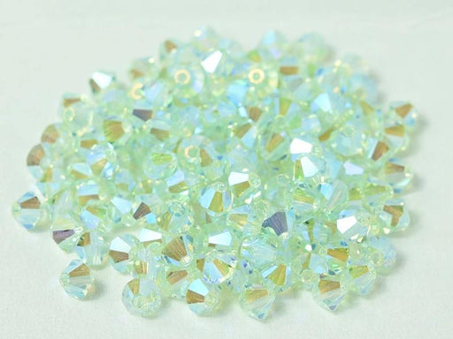 144 pcs MC (machine cut) Perlen 4 mm Chrysolith 2xAB Tschechisches Glas Farbe_Green Farbe_ Multicolored