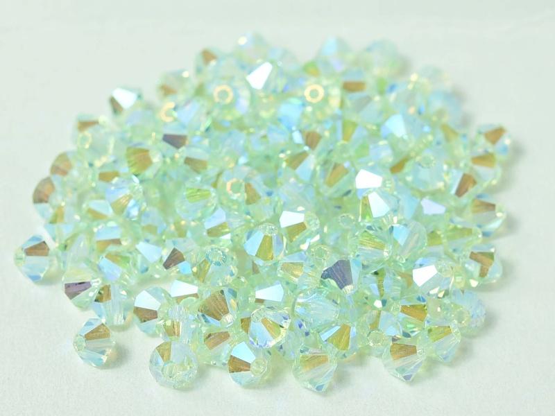 144 pcs MC (machine cut) Perlen 4 mm Chrysolith 2xAB Tschechisches Glas Farbe_Green Farbe_ Multicolored