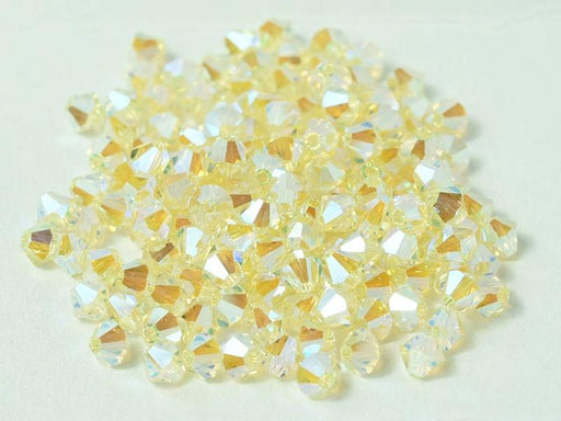 144 pcs MC (machine cut) Perlen 4 mm Jonquil 2xAB Tschechisches Glas Farbe_Yellow Farbe_ Multicolored